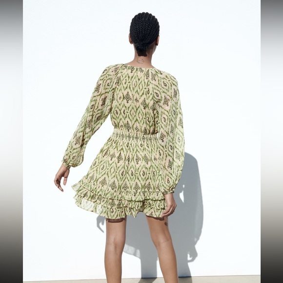 ZARA Printed Plumetis Dress - Size S - Picture 3 of 8